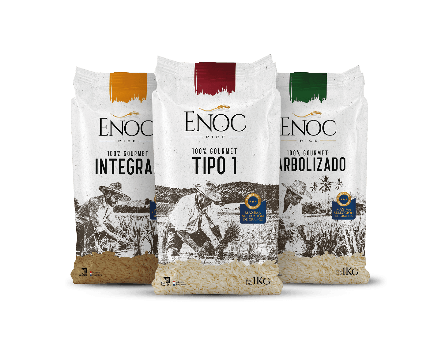 Línea completa de productos ENOC Rice: Integral, Tipo 1 y Parbolizado
